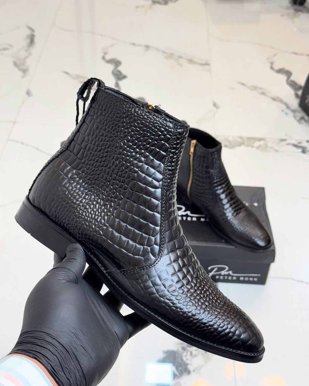 Pure leather cowhide ankle boots