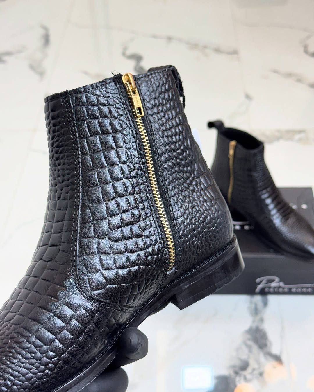 Pure leather cowhide ankle boots