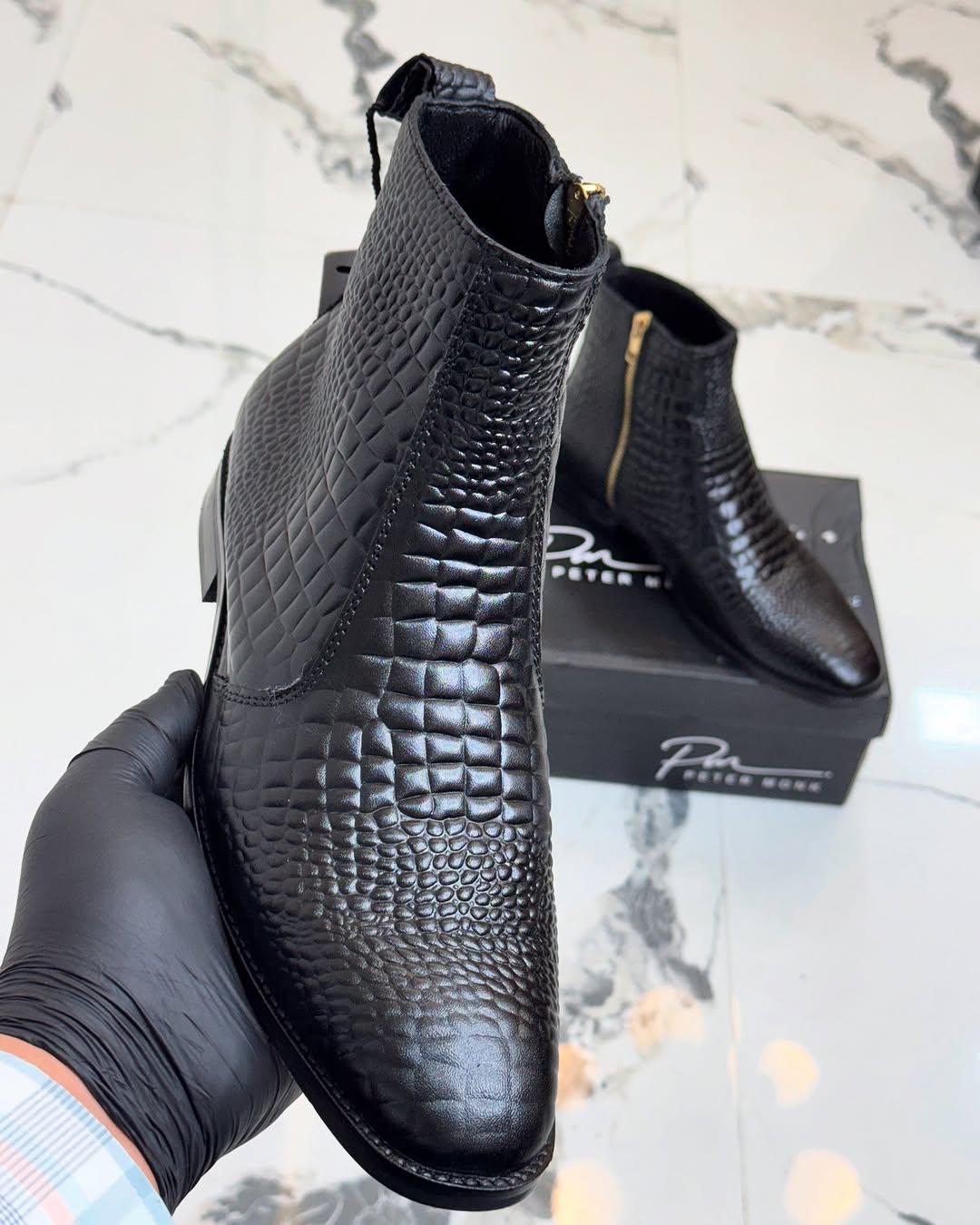 Pure leather cowhide ankle boots