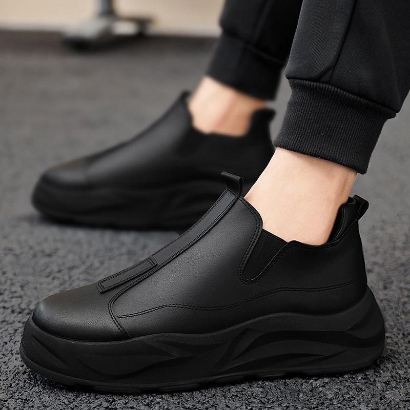 Black work shoes waterproof and non-slip