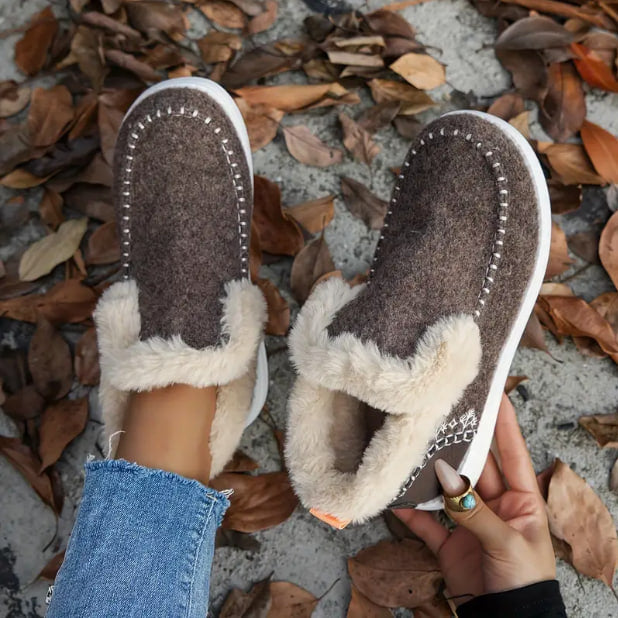 Soft, plush slip-on sneakers for cozy feet