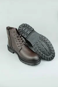 PUNTO side zipper lace-up winter boots for men