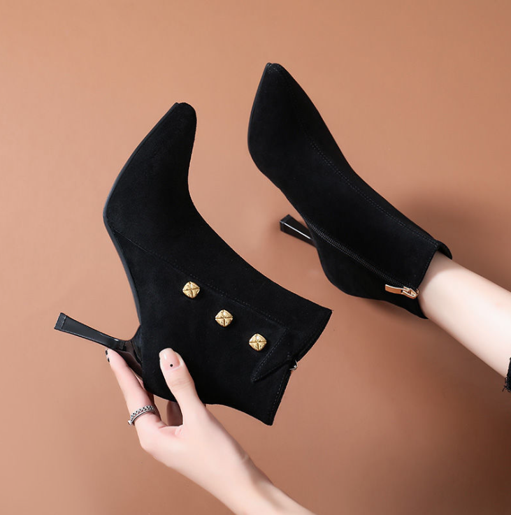 Suede stiletto boots