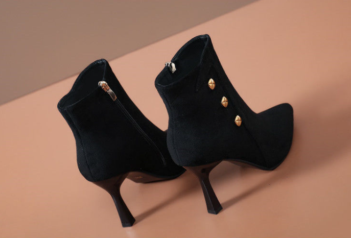 Suede stiletto boots