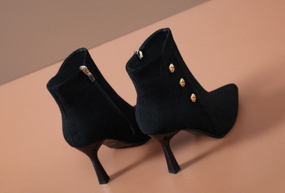 Suede stiletto boots