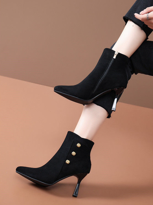 Suede stiletto boots