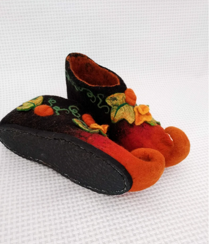 Halloween black pumpkin shoes