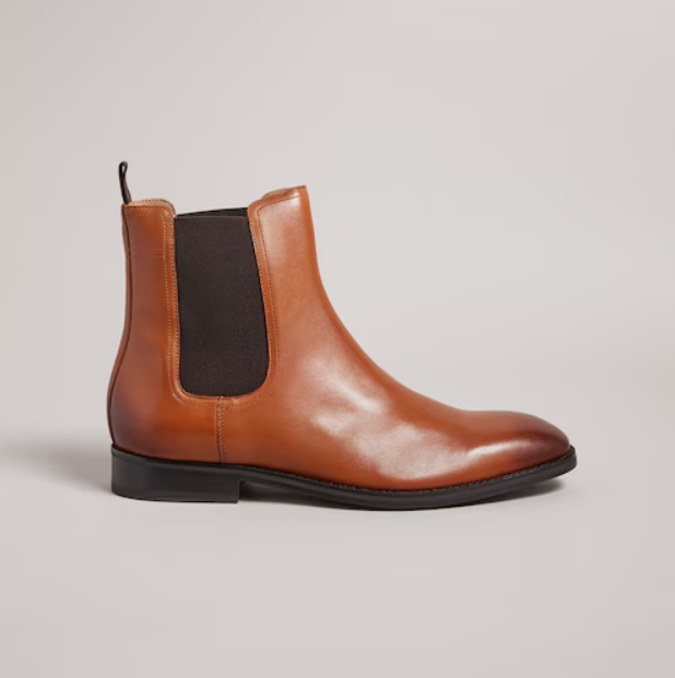 Men Tan Leather Chelsea Boots