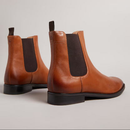 Men Tan Leather Chelsea Boots