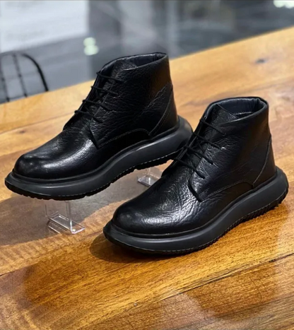 Terziayhan Boots Men's Leather Rubber Sole Orthopedic