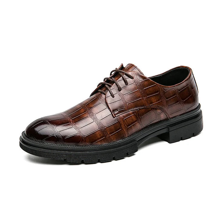 Men's Fashion Crocodile Pattern Casual Business Leather Shoes