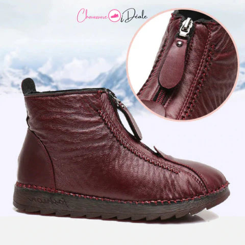 Women's leather zip-up ankle boots