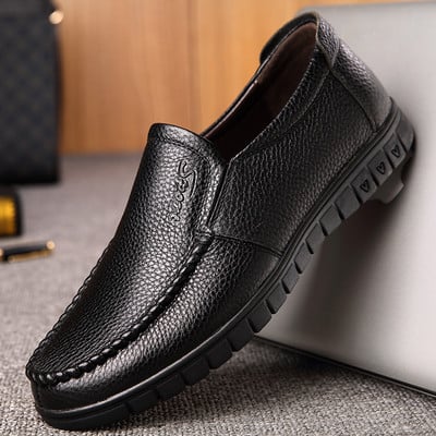 Men's leather shoes with soft sole