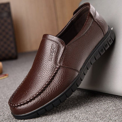 Men's leather shoes with soft sole