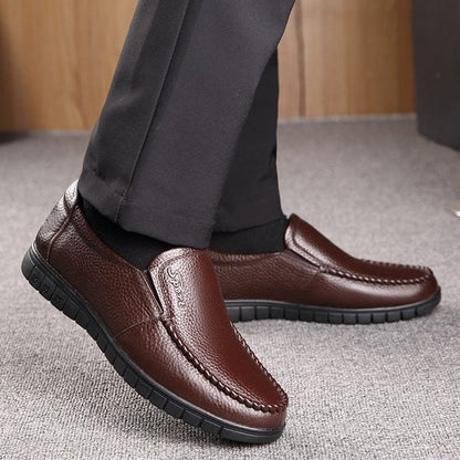 Men's leather shoes with soft sole