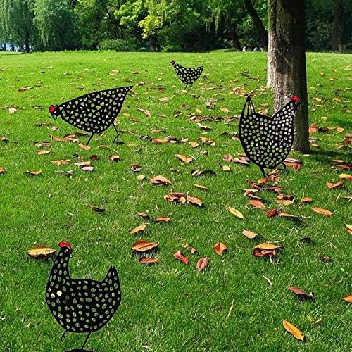 Set of 5 Chicken Silhouette Stakes