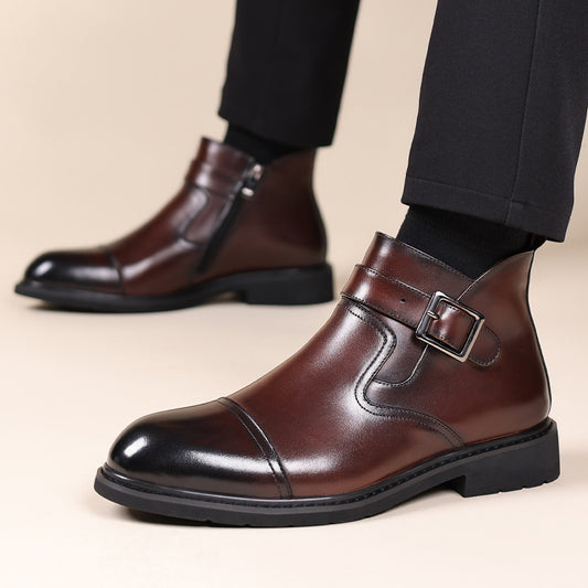 Men's Chelsea boots business formal men's shoes genuine leather ankle boots