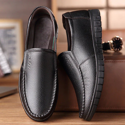 Men's leather shoes with soft sole