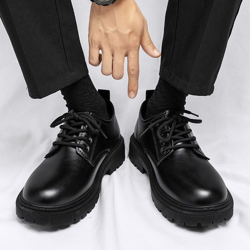 New business waterproof black leather shoes