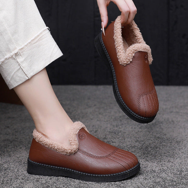 Women's leather cotton shoes (shell r)