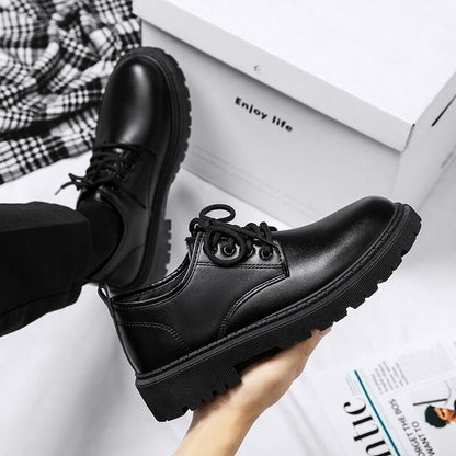 New business waterproof black leather shoes