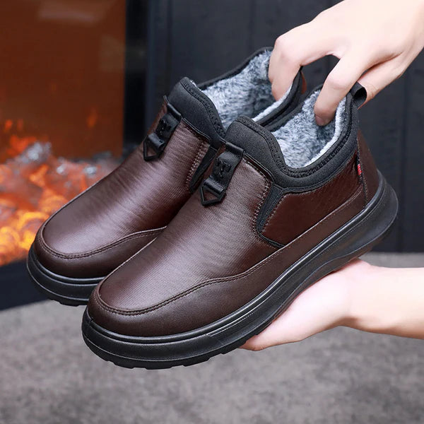 Men's leather cotton shoes