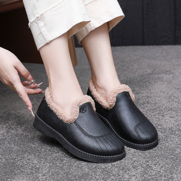 Women's leather cotton shoes (shell r)