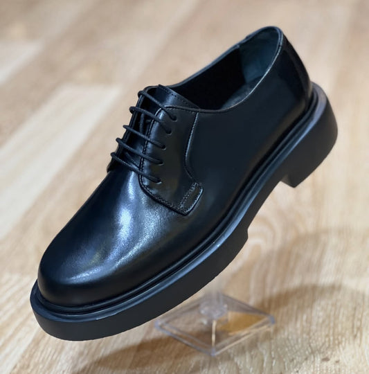 Brushed-Leather Derby Shoes