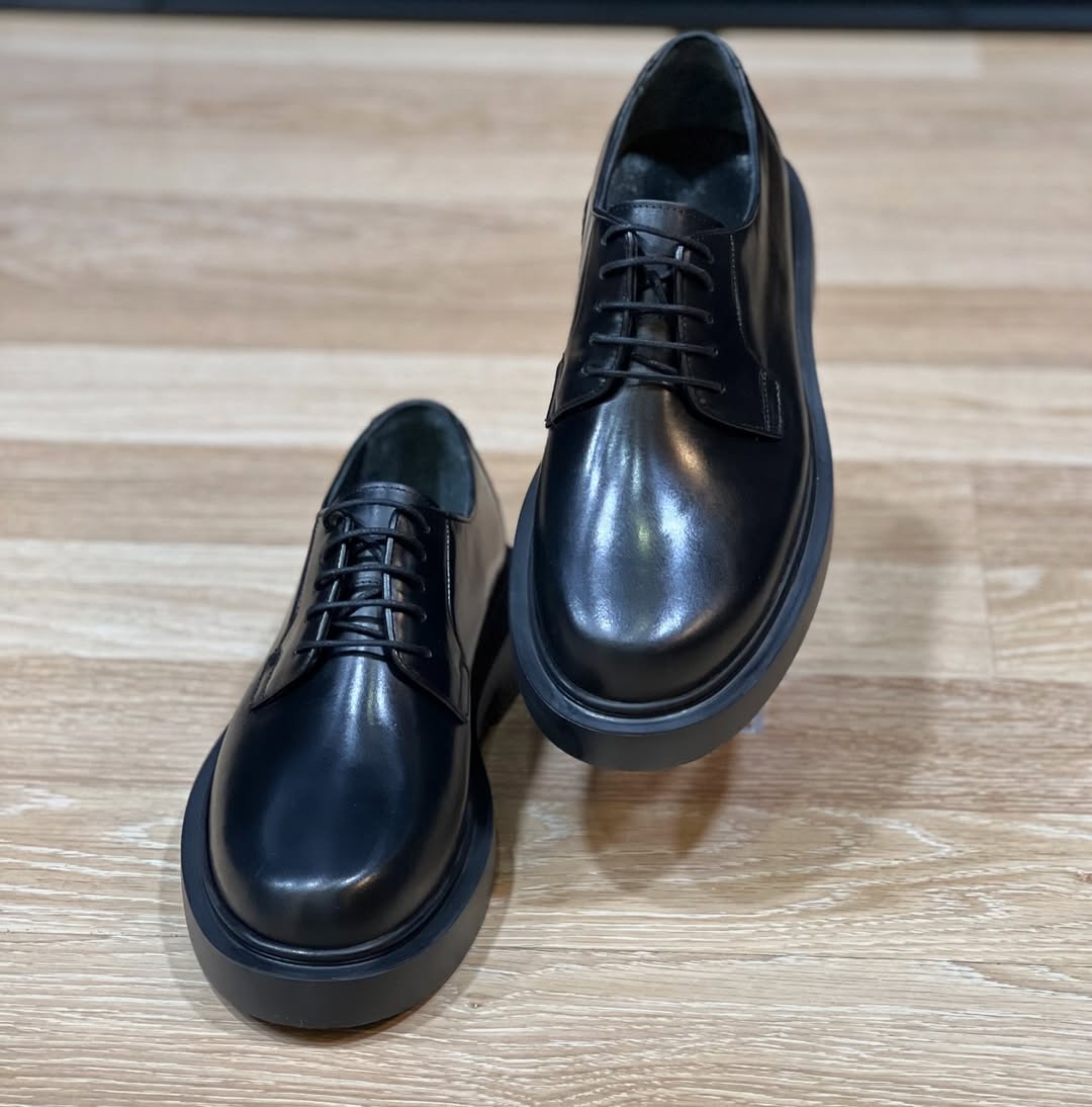 Brushed-Leather Derby Shoes