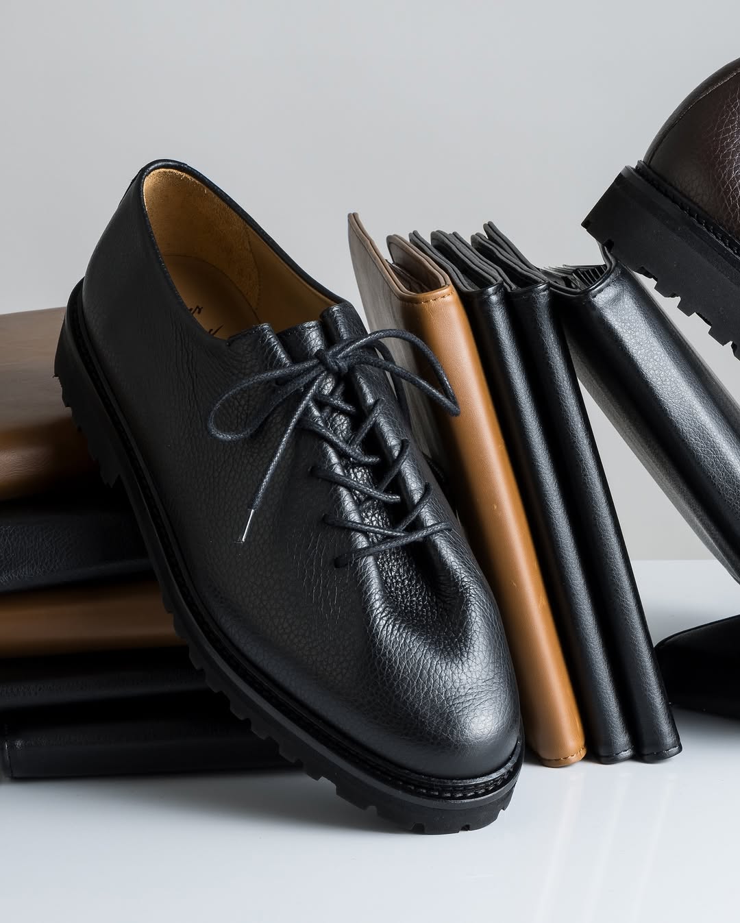 Ebano Grained Calf Leather Edouard Derbies