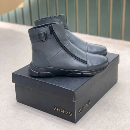 Men's zip-up leather boots