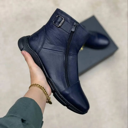 Men's zip-up leather boots