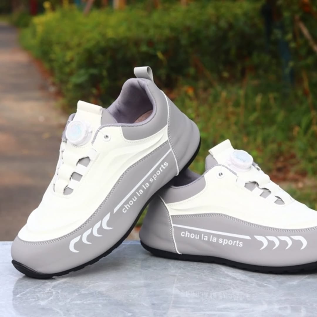 Magic button leather casual sneakers