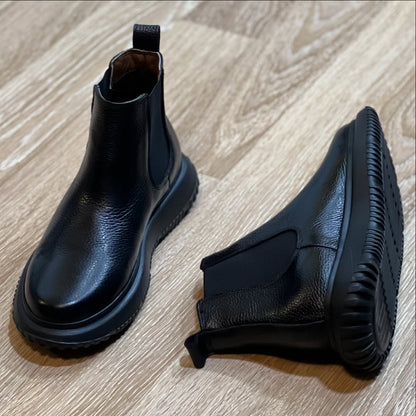 Terziayhan Black Laceless Leather Boots