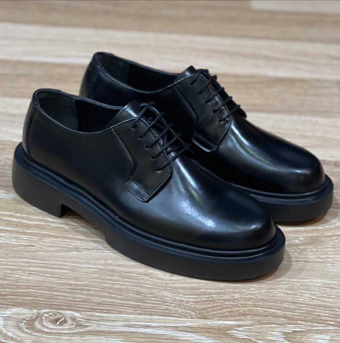 Brushed-Leather Derby Shoes