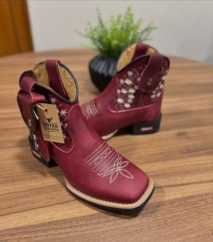 Handmade Leather Boots Matching Kit - Red