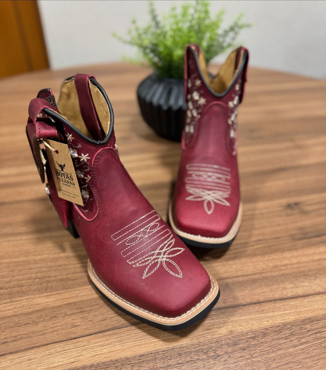 Handmade Leather Boots Matching Kit - Red