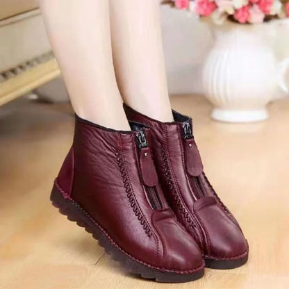 Women's leather zip-up ankle boots