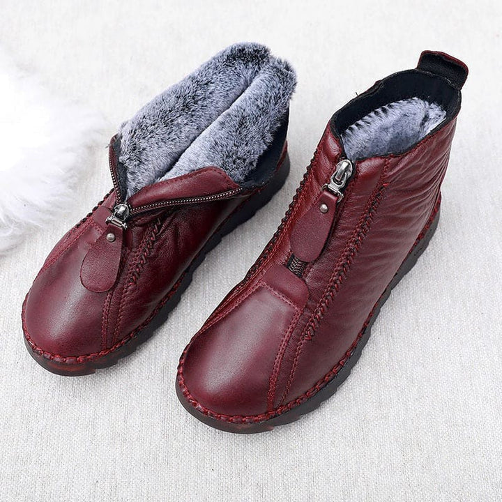 Women's leather zip-up ankle boots