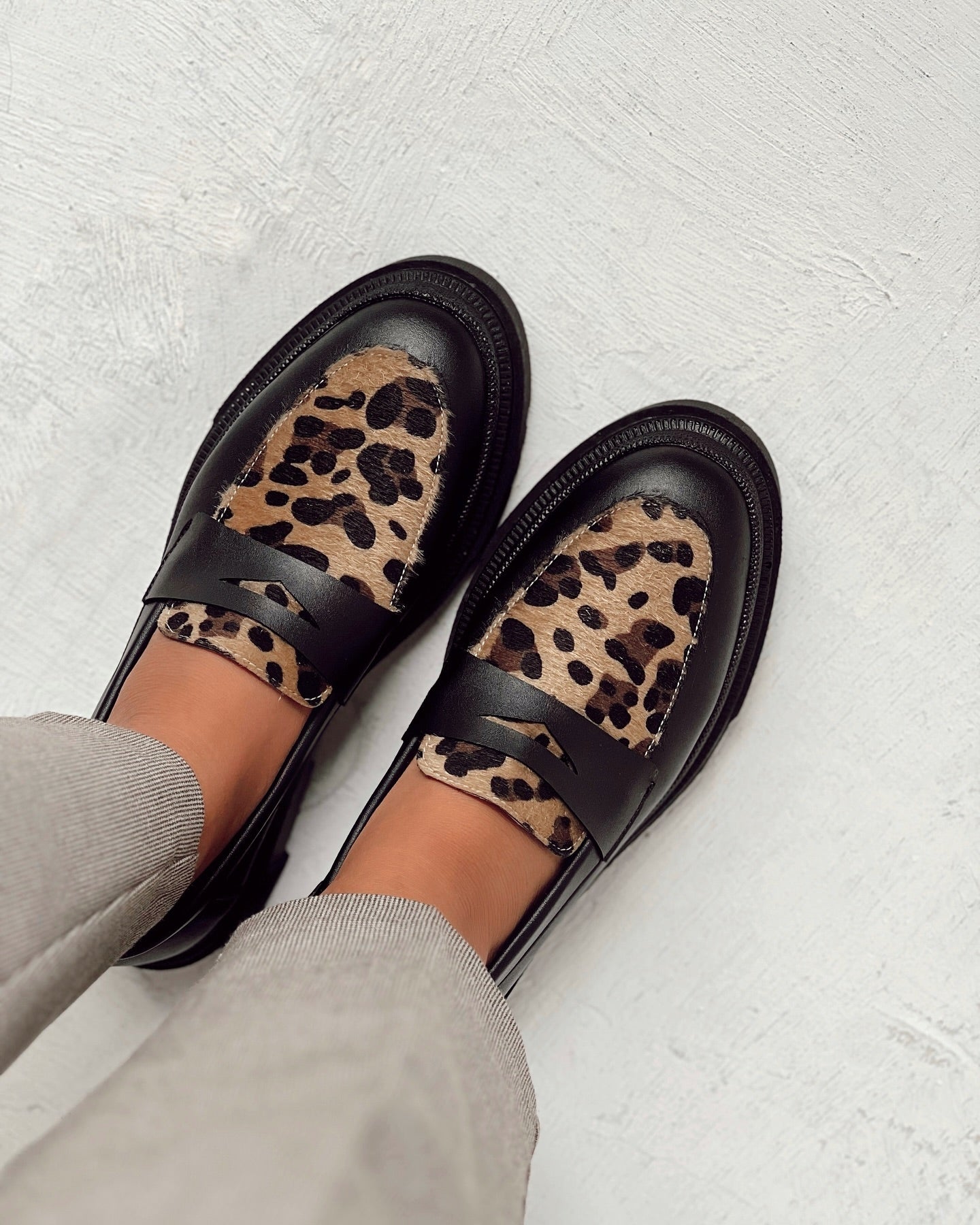 Leopard leather shoes