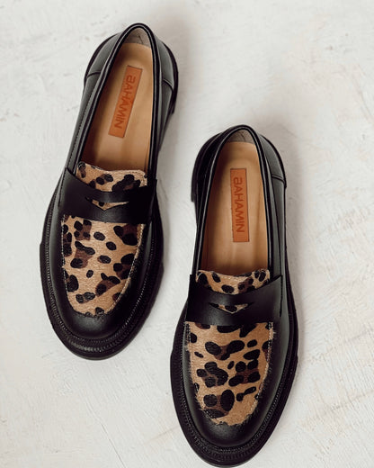 Leopard leather shoes