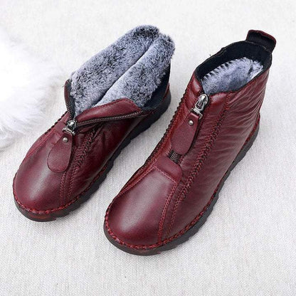 Women's leather zip-up ankle boots