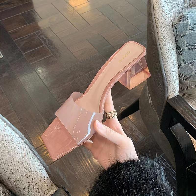 Transparent crystal slippers