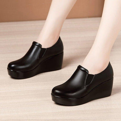 Women's high-heeled leather shoes (elastic band)