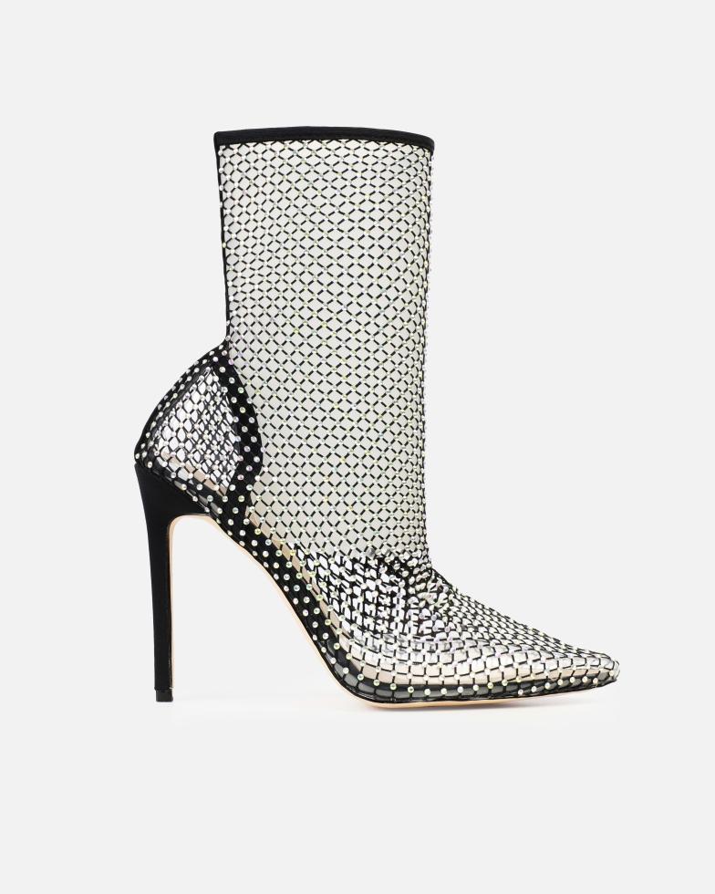 Diamond fishnet high heels