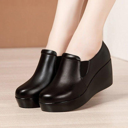 Women's high-heeled leather shoes (elastic band)