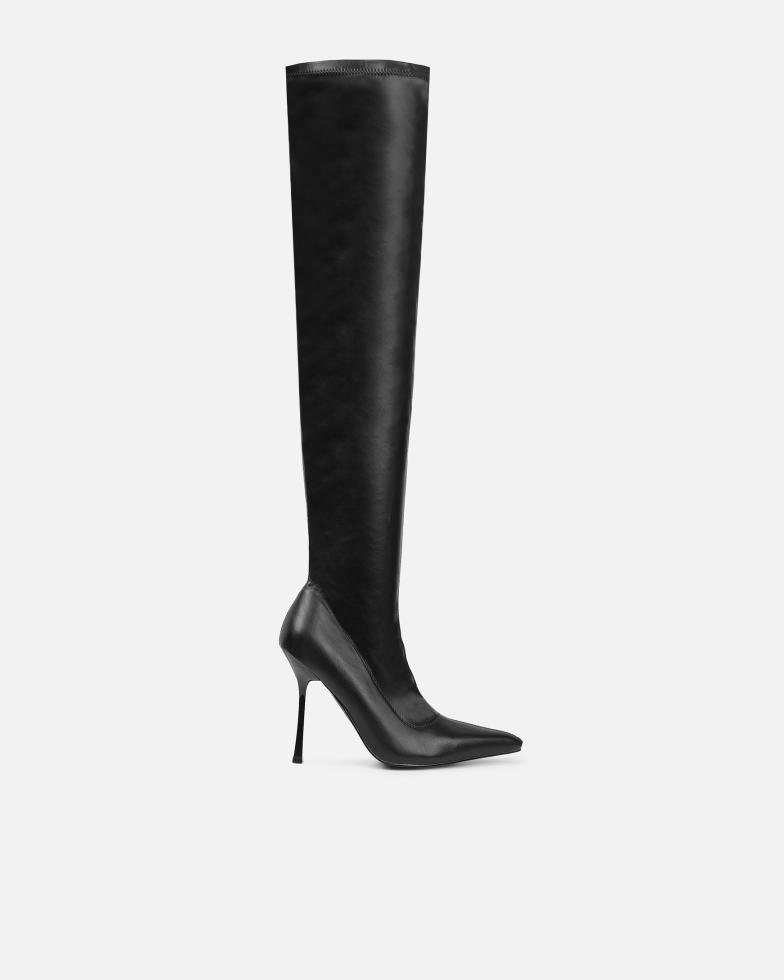 Hades Burgundy Stretch Over The Knee Boots