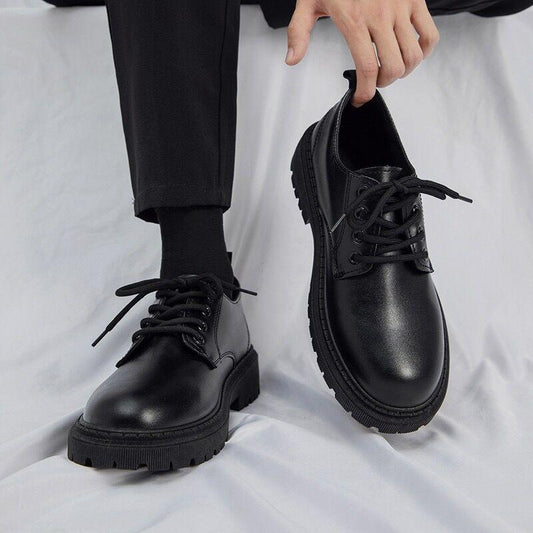 New business waterproof black leather shoes