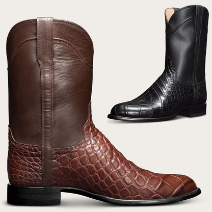 Crocodile print vintage boots