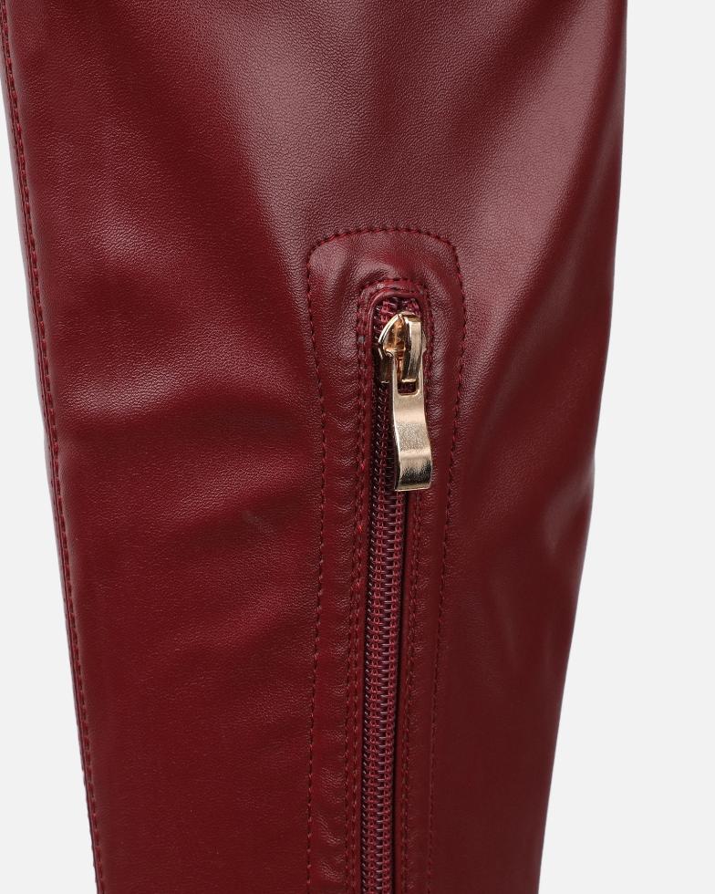 Hades Burgundy Stretch Over The Knee Boots